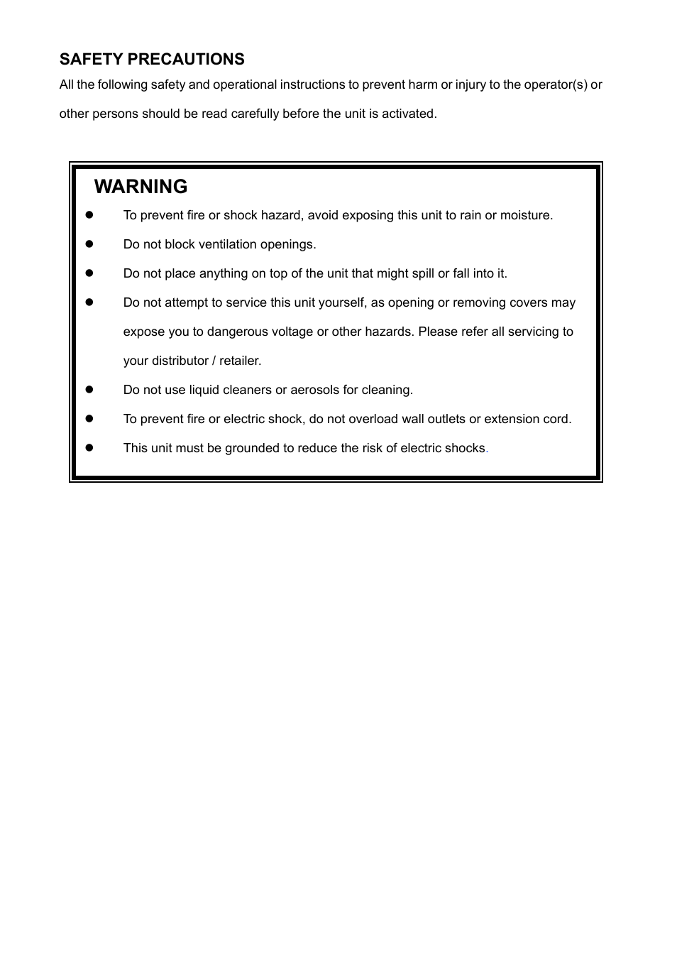 Safety precautions, Warning | Approach Tech Appro IP Camera LC-7314 User Manual | Page 5 / 106