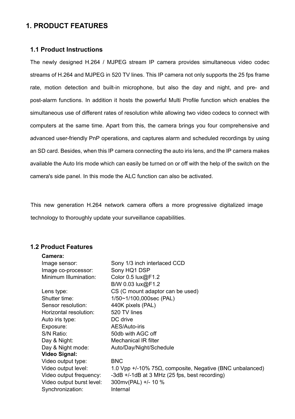 Product features, 1 product instructions, 2 product features | Roduct, Nstructions, Eatures, 4 1. product features | Approach Tech Appro IP Camera LC-7314 User Manual | Page 6 / 106