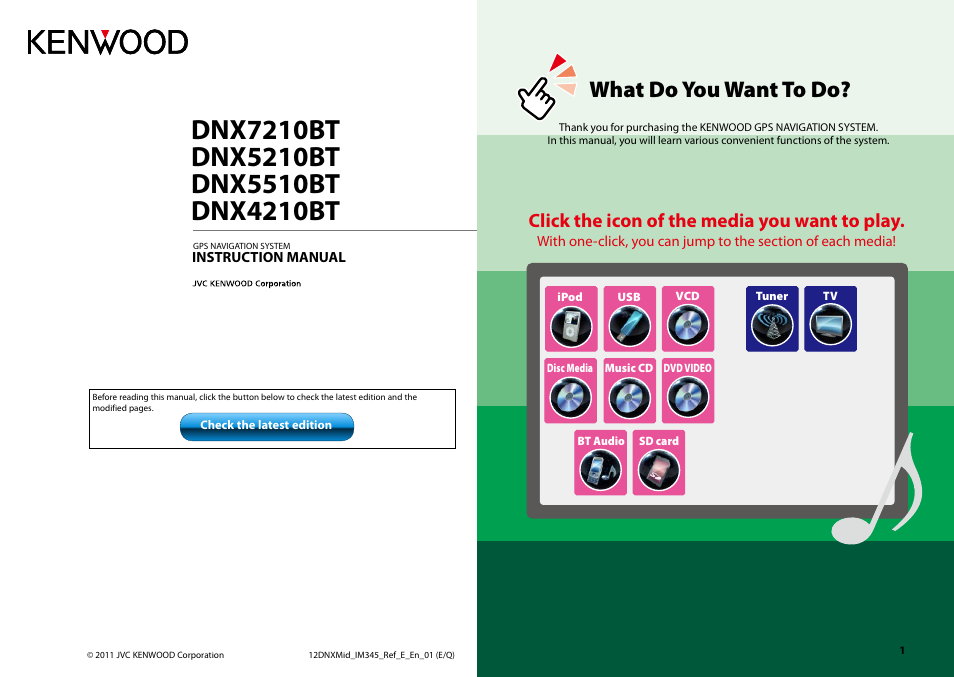 Kenwood DNX7210BT User Manual | 58 pages