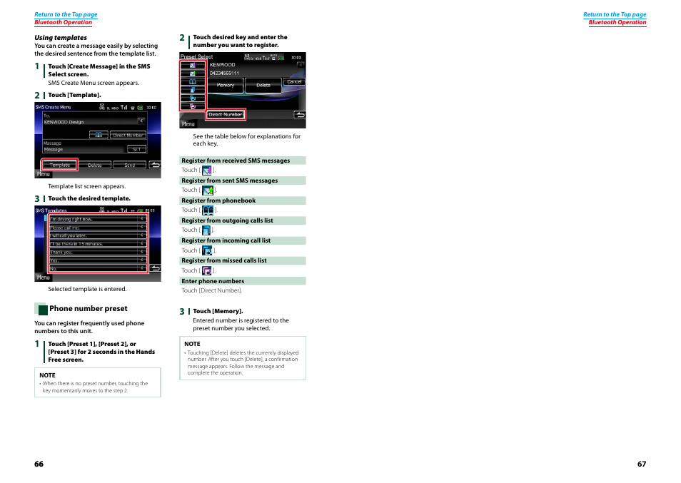 Eset the phone number, P.66) | Kenwood DNX7210BT User Manual | Page 34 / 58