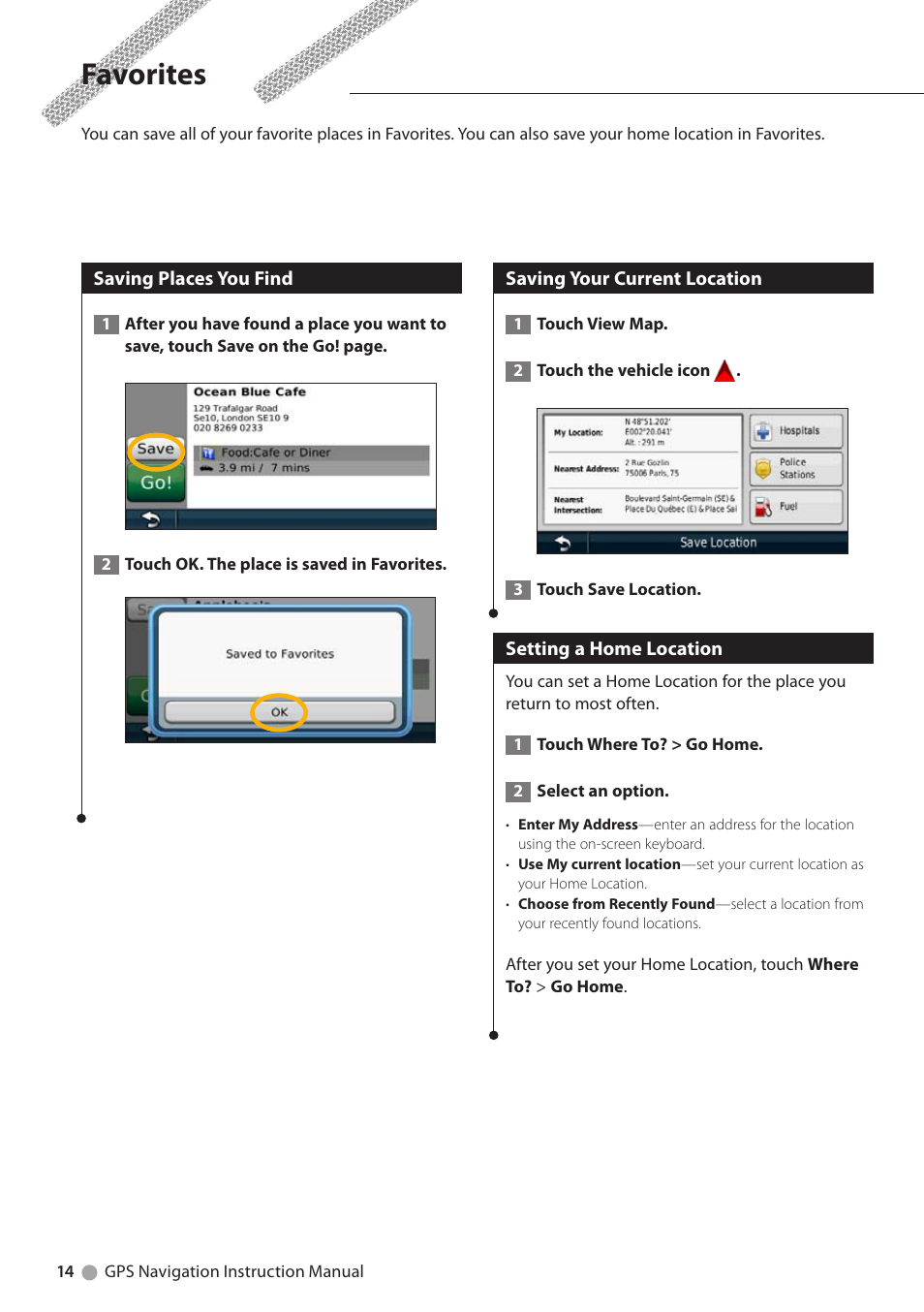 Favorites | Kenwood DNX4280BT User Manual | Page 14 / 32