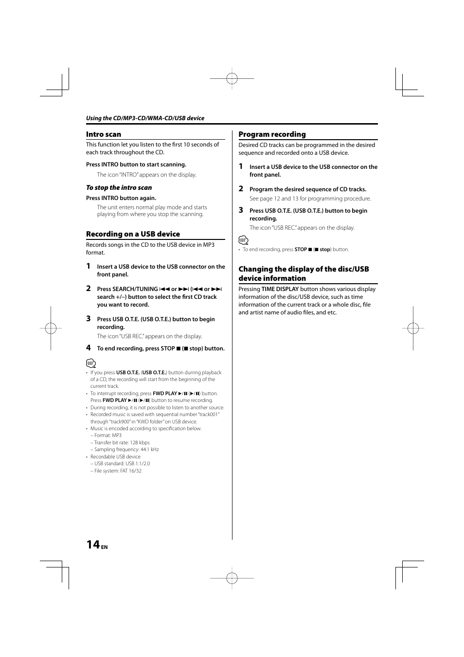 Kenwood M-505USB-S User Manual | Page 14 / 24