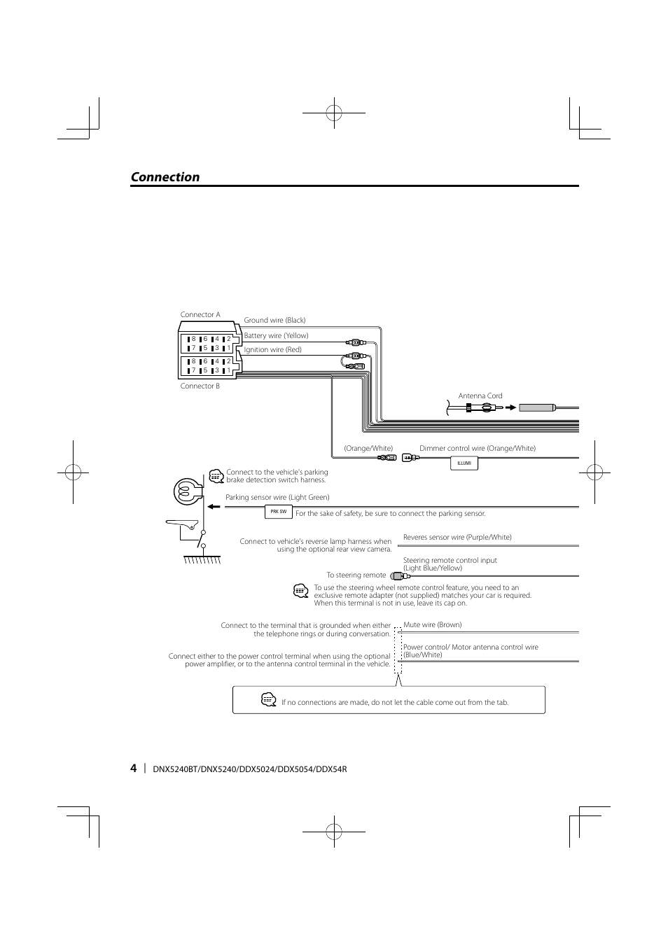 Connection | Kenwood DDX5024 User Manual | Page 4 / 12