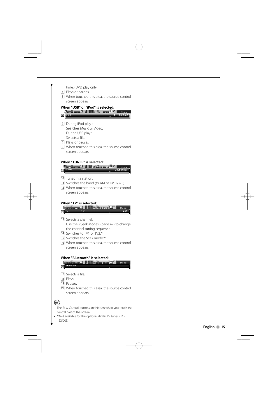Kenwood DDX8022BT User Manual | Page 15 / 108