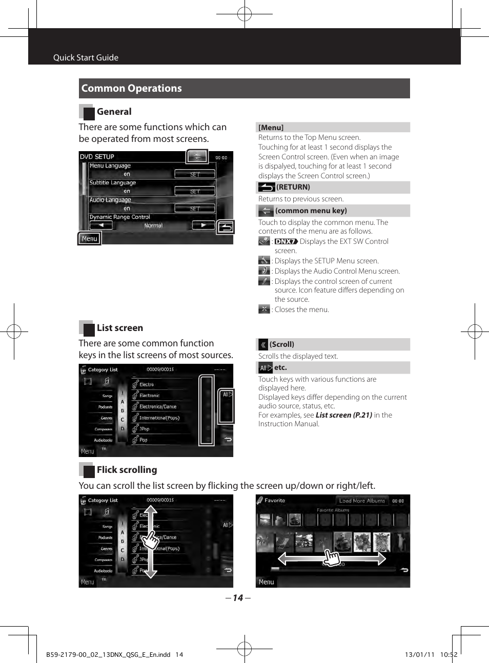 Common operations | Kenwood DNX7230DAB User Manual | Page 14 / 36