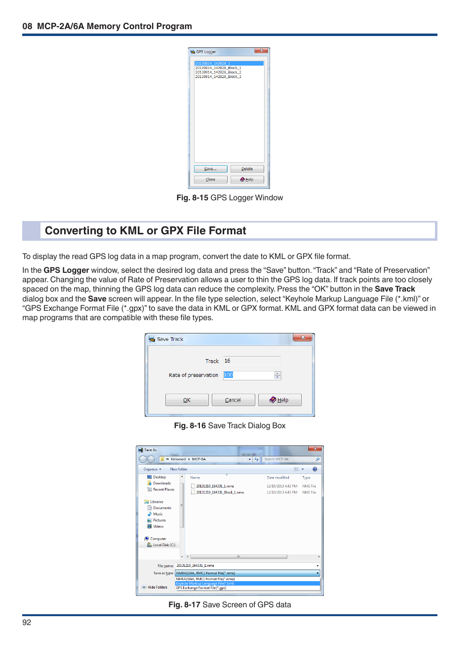 Converting to kml or gpx file format | Kenwood TM-D710GE User Manual | Page 96 / 108