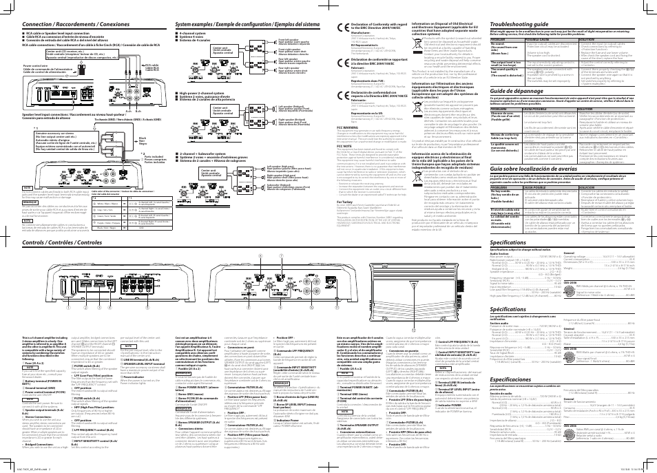 Kenwood KAC-7405 User Manual | Page 2 / 2