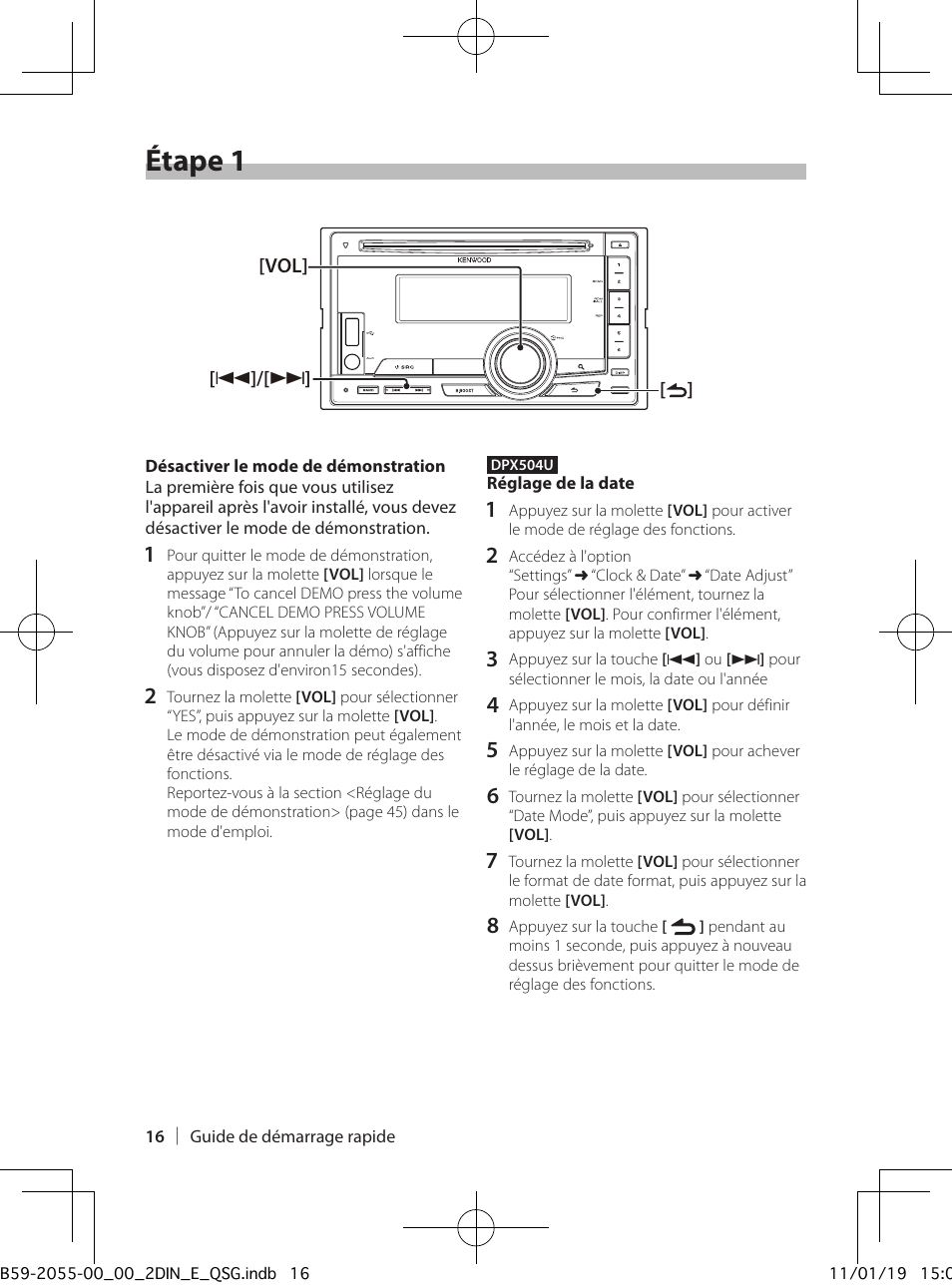 Étape 1 | Kenwood DPX504U User Manual | Page 16 / 112