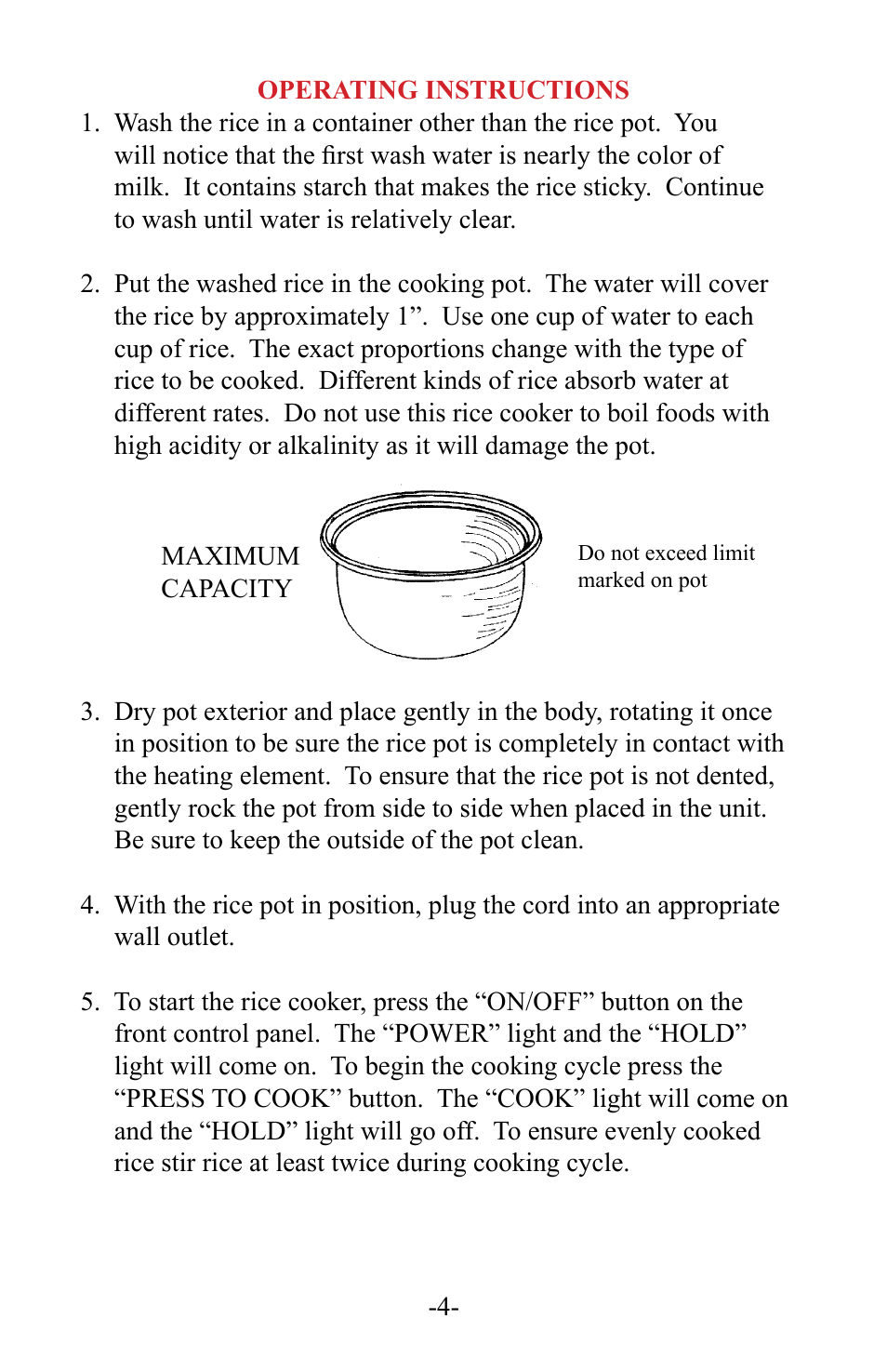 Town RiceMaster Electric Ricecookers User Manual | Page 4 / 12
