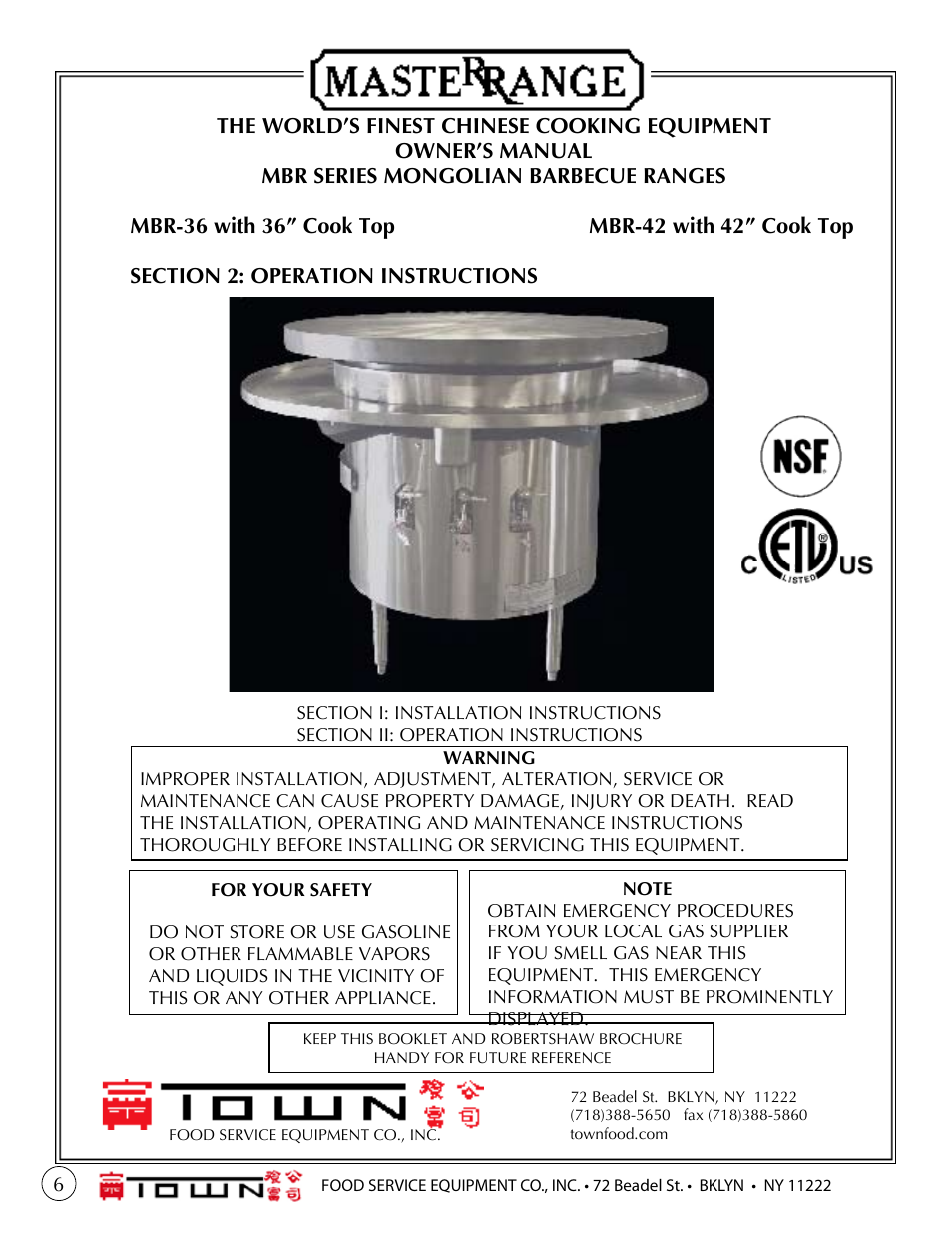 Town Mongolian Barbecue Small User Manual | Page 6 / 16