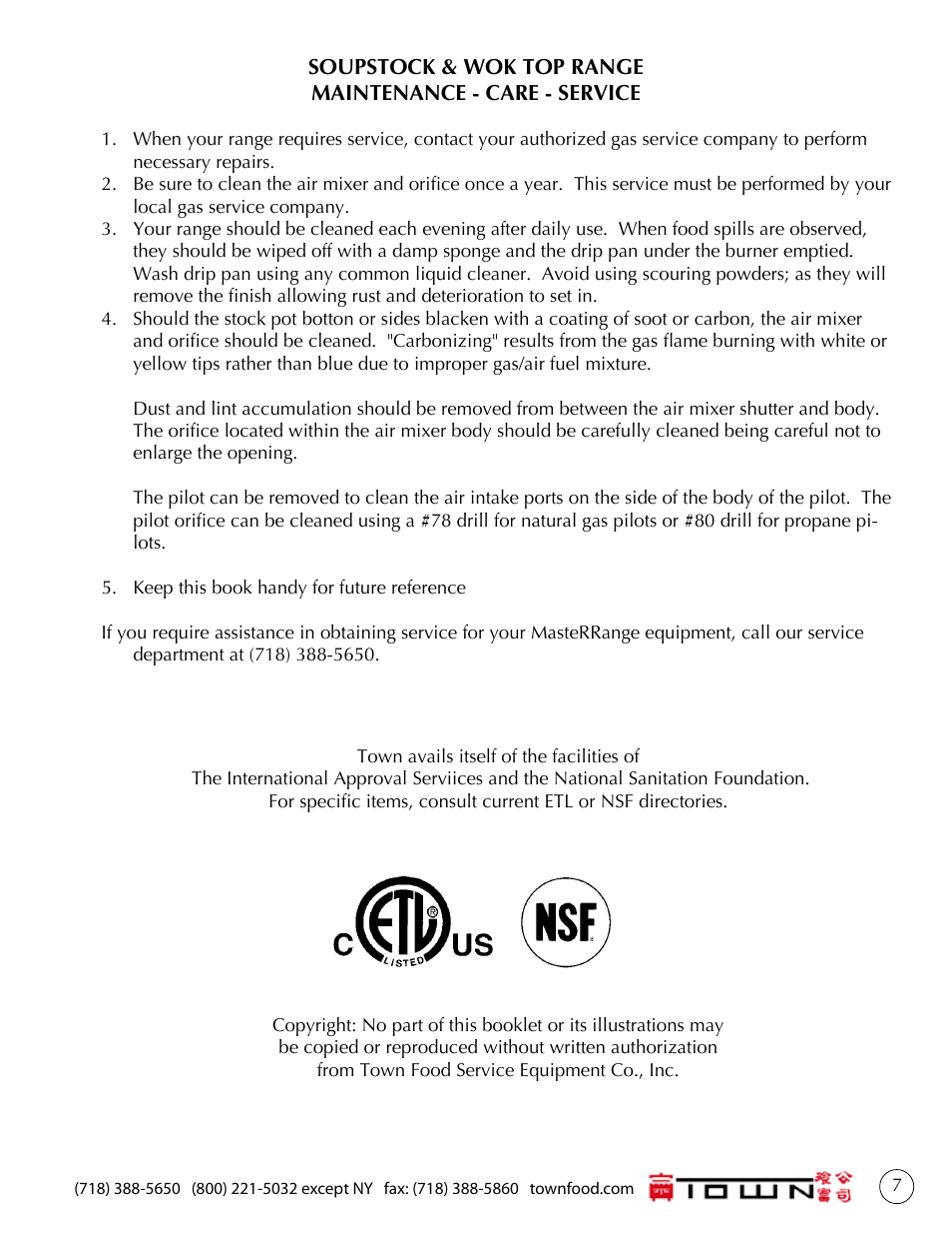 Town G-Stock Pot Stove User Manual | Page 7 / 8