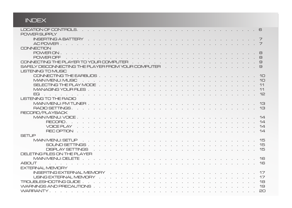 Index | Alienware D9090 User Manual | Page 5 / 21