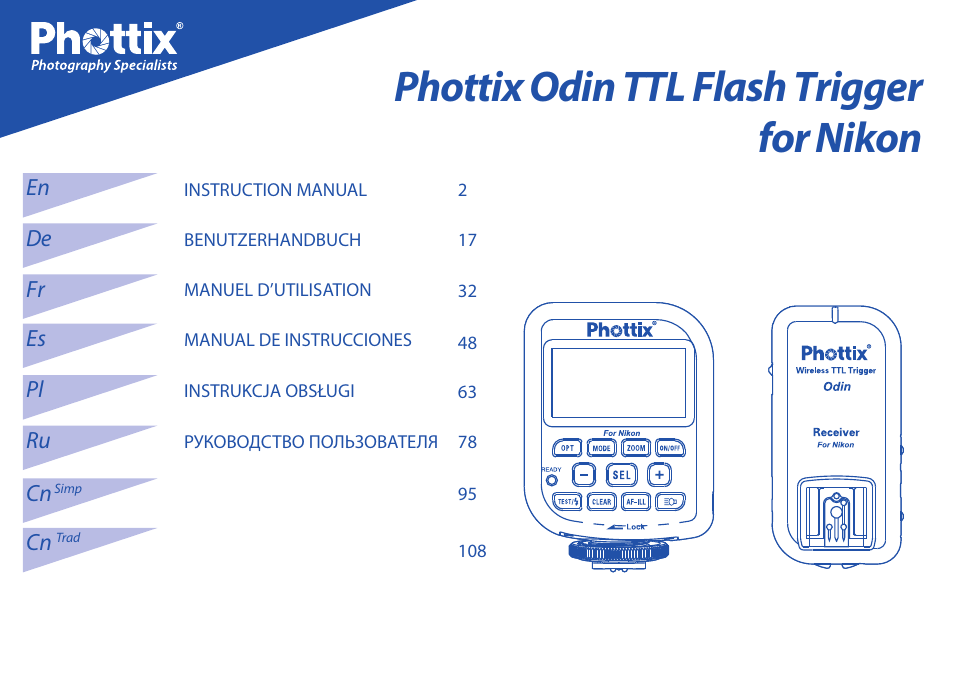 Phottix Odin for Nikon User Manual | 120 pages