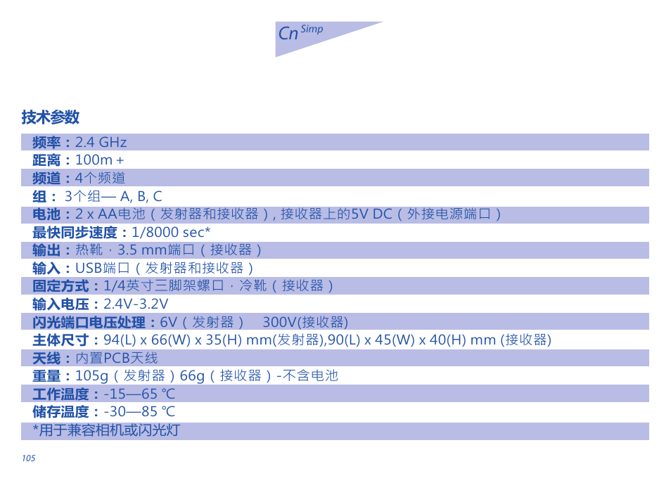Cn 说明书 | Phottix Odin for Nikon User Manual | Page 106 / 120