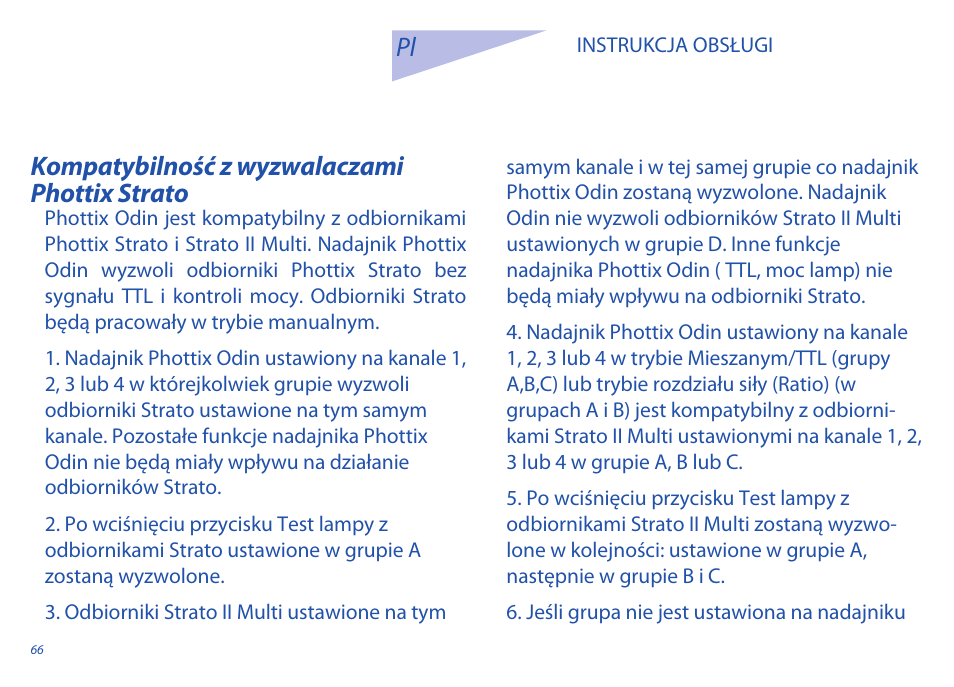 Kompatybilność z wyzwalaczami phottix strato pl | Phottix Odin for Nikon User Manual | Page 66 / 120