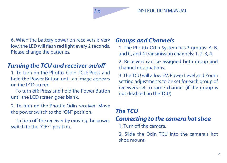 Phottix Odin for Nikon User Manual | Page 7 / 120