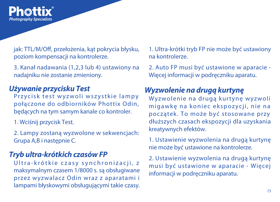 Phottix Odin for Nikon User Manual | Page 73 / 120