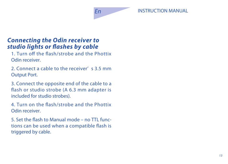 Phottix Odin for Sony User Manual | Page 13 / 118