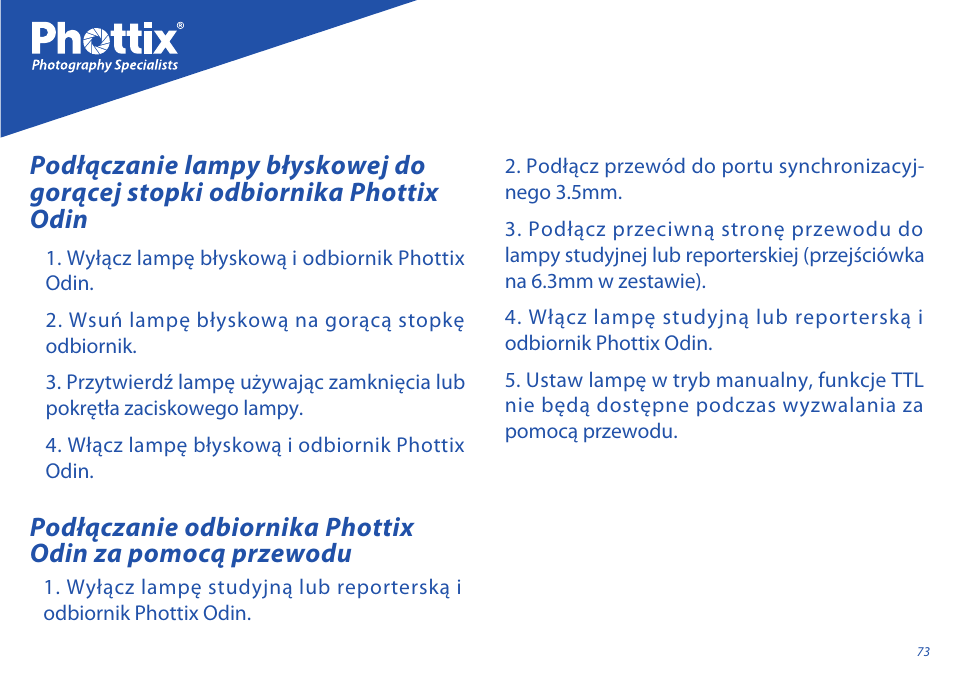 Phottix Odin for Sony User Manual | Page 73 / 118
