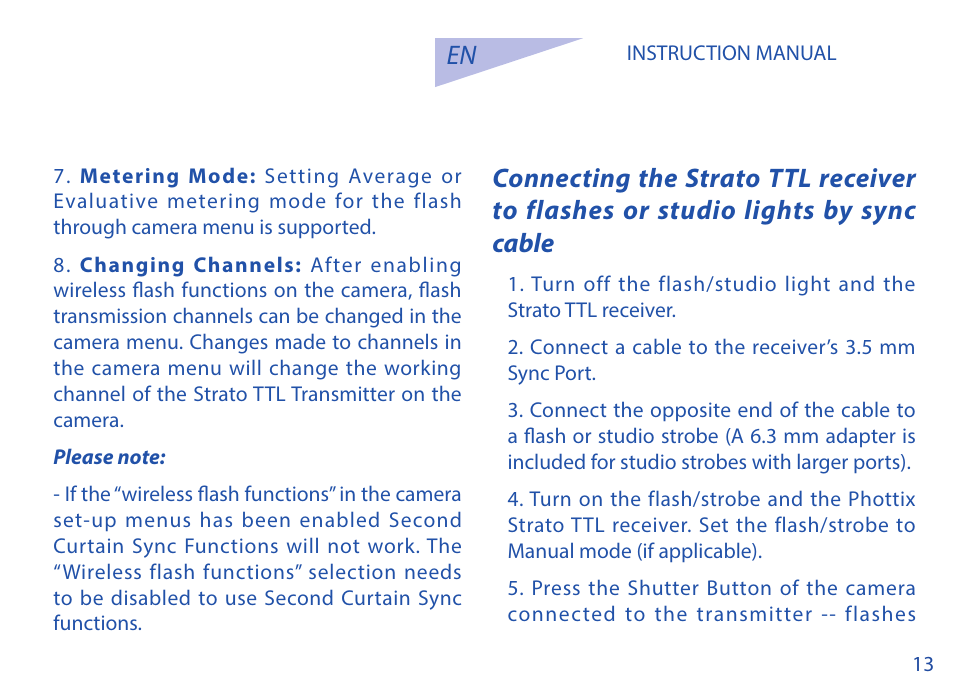 Phottix Strato TTL for Canon User Manual | Page 13 / 167