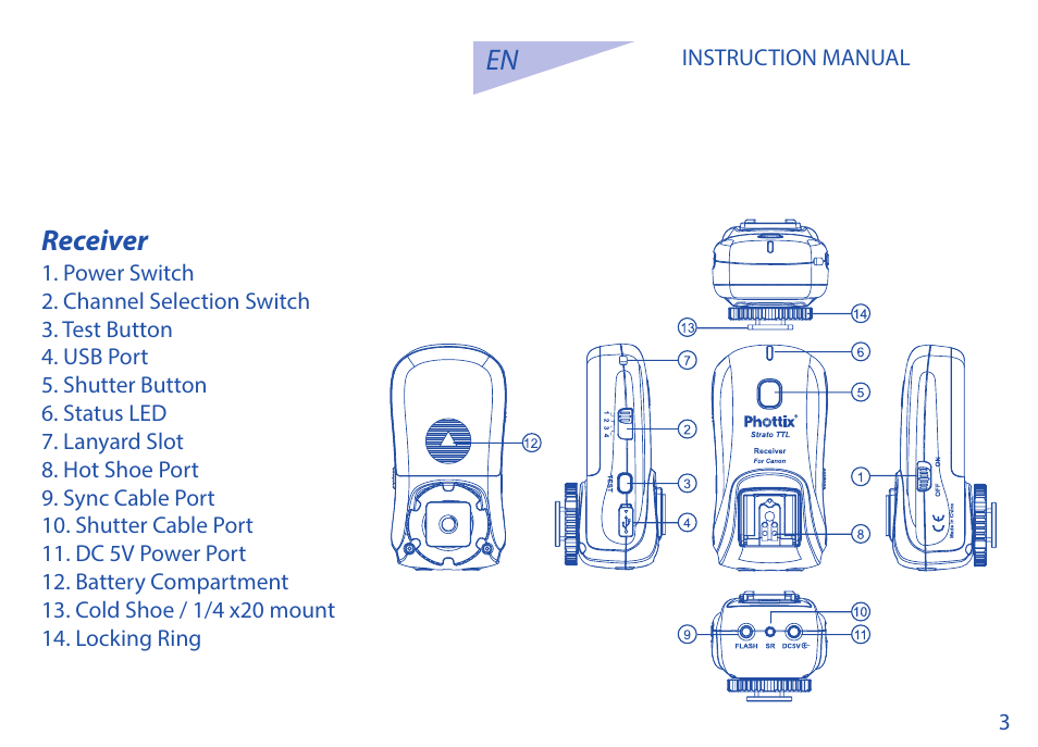 En receiver | Phottix Strato TTL for Canon User Manual | Page 3 / 167