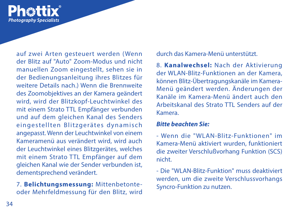 Phottix Strato TTL for Canon User Manual | Page 34 / 167