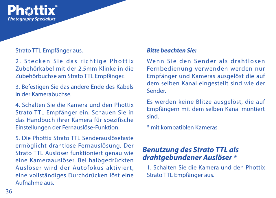 Phottix Strato TTL for Canon User Manual | Page 36 / 167