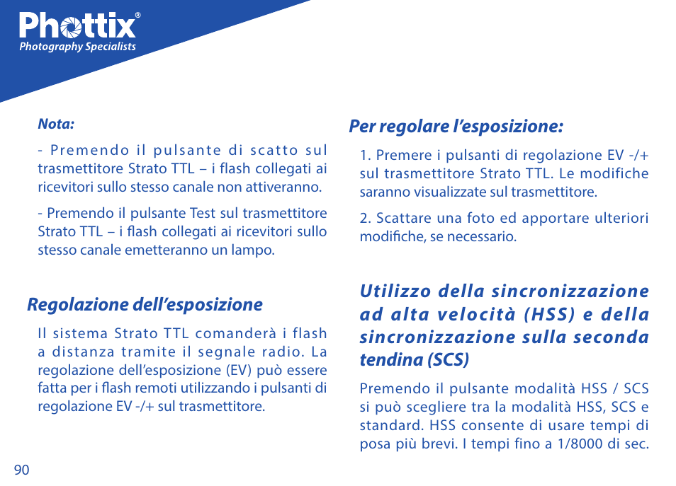 Regolazione dell’esposizione, Per regolare l’esposizione | Phottix Strato TTL for Canon User Manual | Page 90 / 167