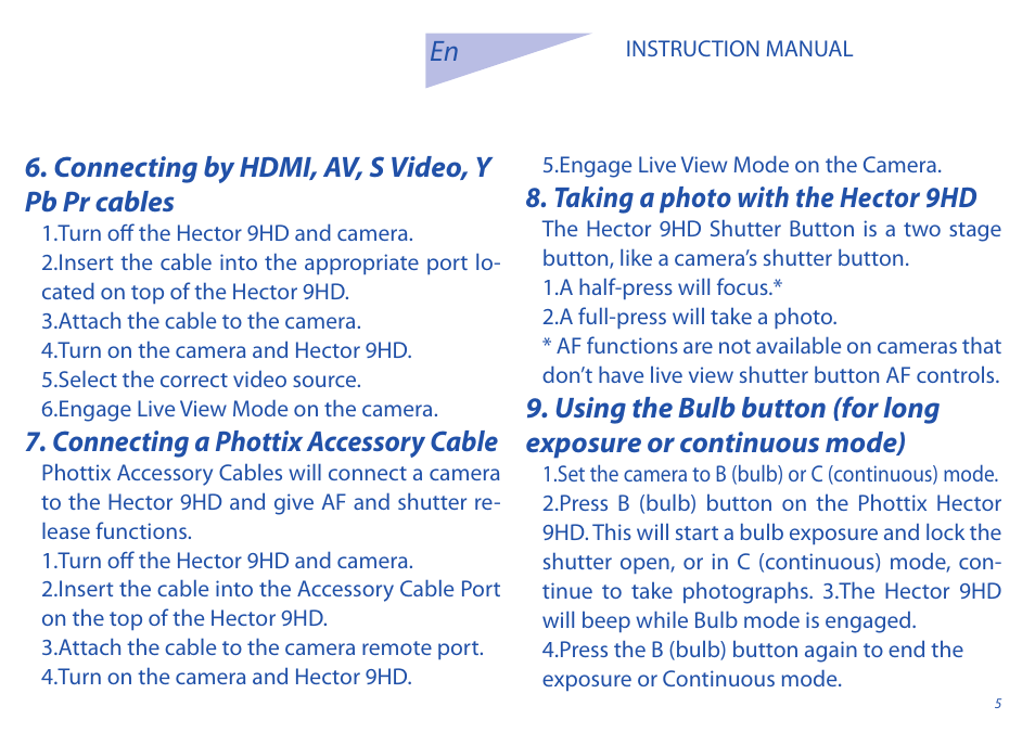 Phottix Hector 9HD User Manual | Page 5 / 58