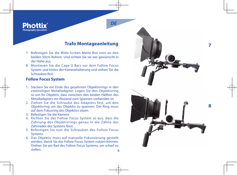 Trafo montageanleitung de 7 8 | Phottix Trafo User Manual | Page 9 / 34