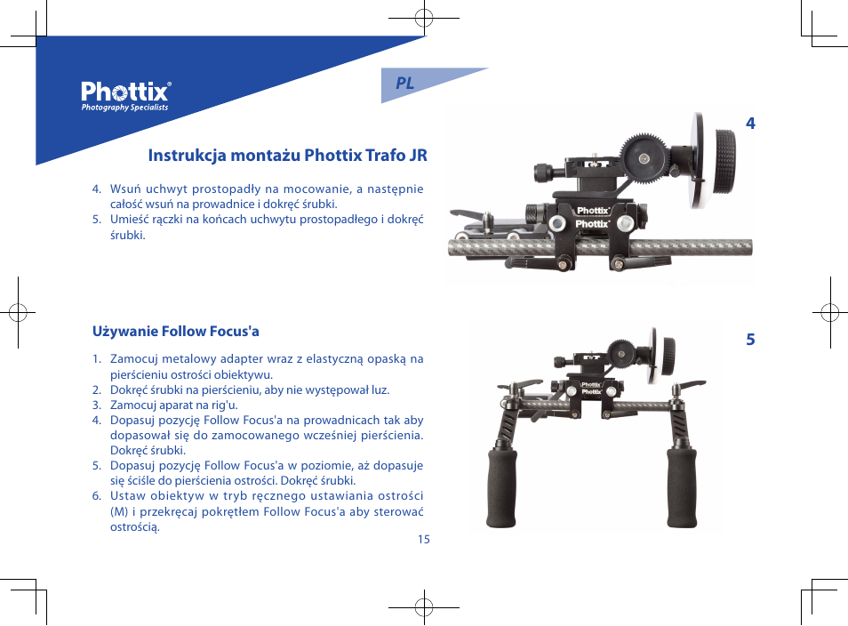 Pl 4 5 instrukcja montażu phottix trafo jr | Phottix Trafo Junior User Manual | Page 16 / 26