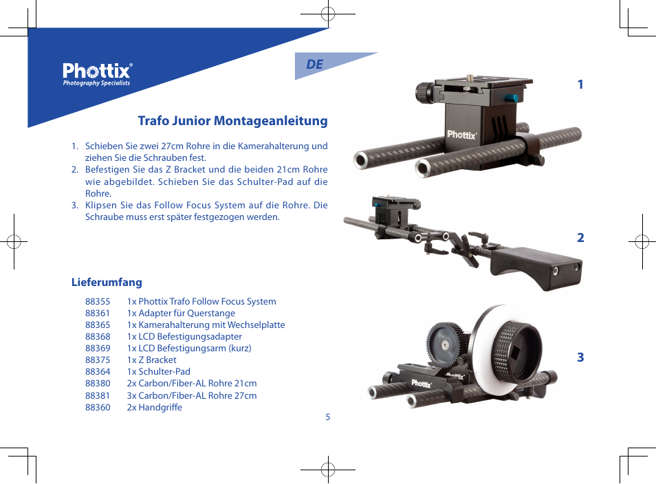 Trafo junior montageanleitung 3 2 1 | Phottix Trafo Junior User Manual | Page 6 / 26