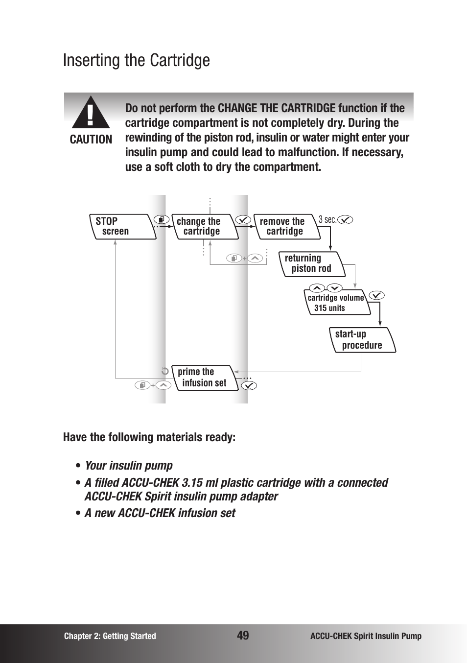 Inserting the cartridge | Accu-Chek insulin pump User Manual | Page 50 / 200