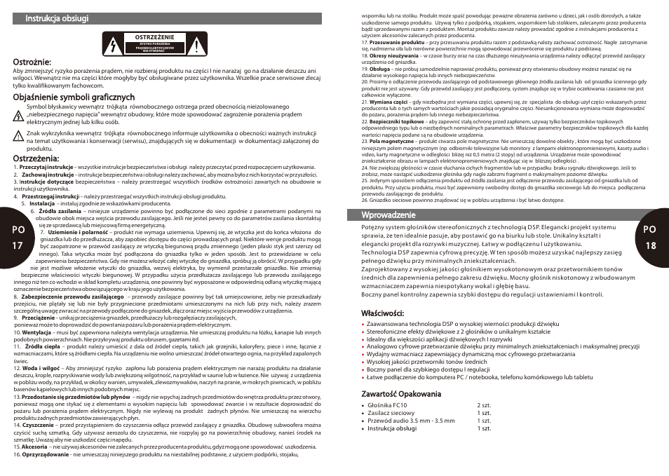Po 17-18, 18 po po 17 | Microlab FC 10 User Manual | Page 10 / 17