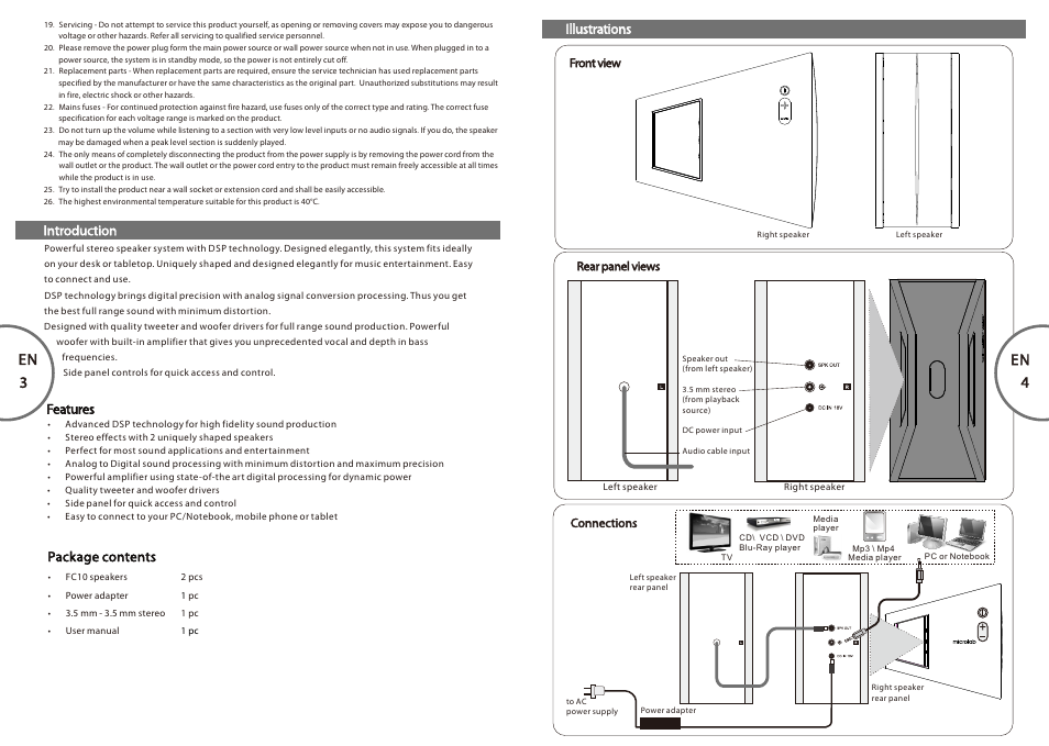 En 4 en 3 | Microlab FC 10 User Manual | Page 3 / 17
