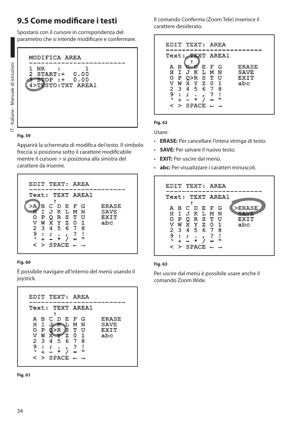 5 come modificare i testi | Videotec MAXIMUS MPXT User Manual | Page 126 / 454