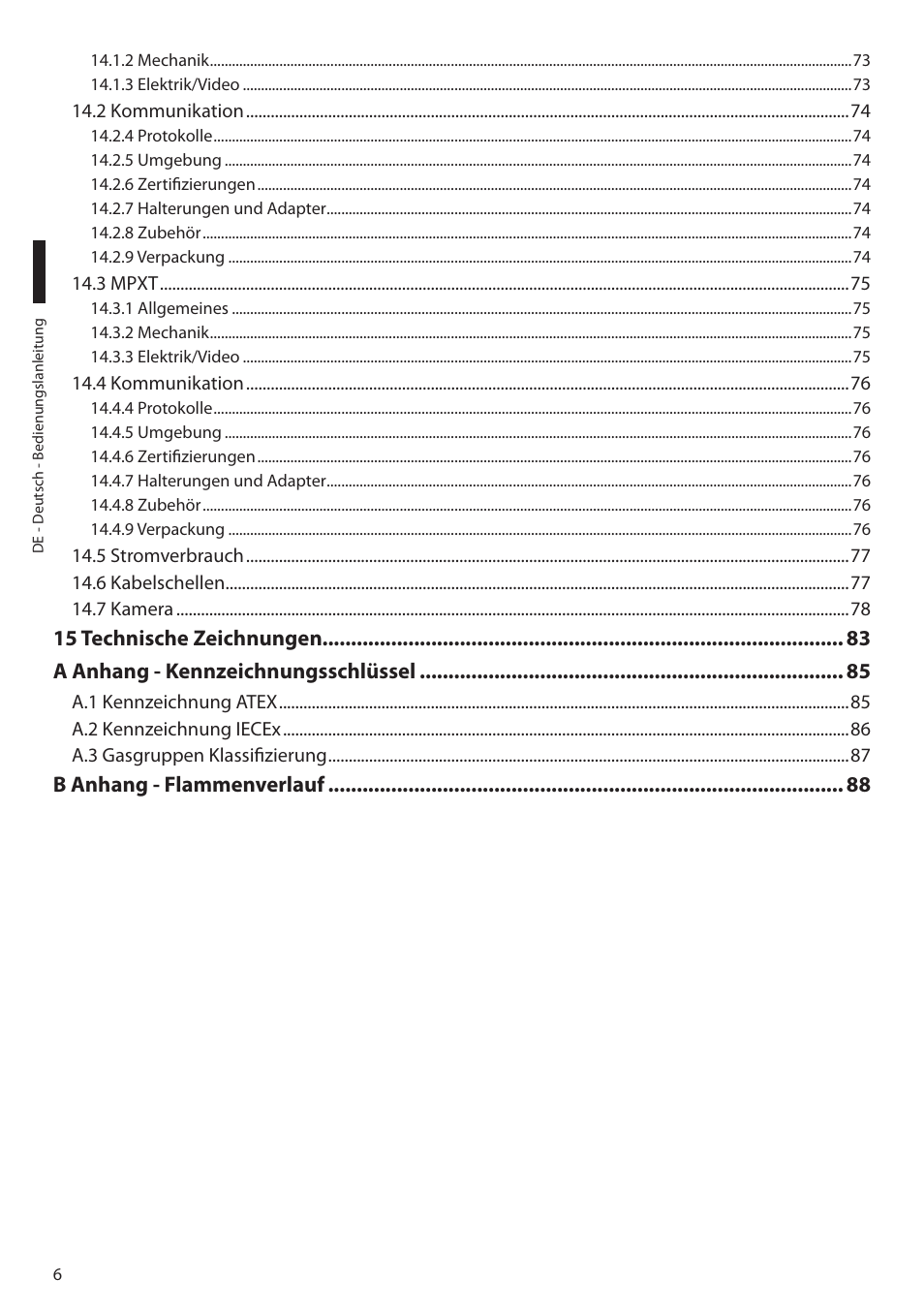 B anhang - flammenverlauf | Videotec MAXIMUS MPXT User Manual | Page 278 / 454