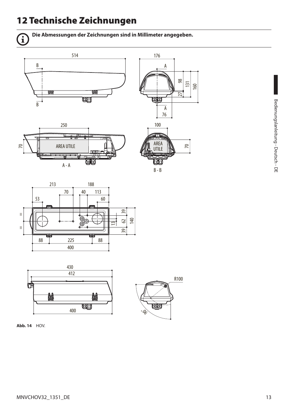 12 technische zeichnungen | Videotec HOV User Manual | Page 57 / 60