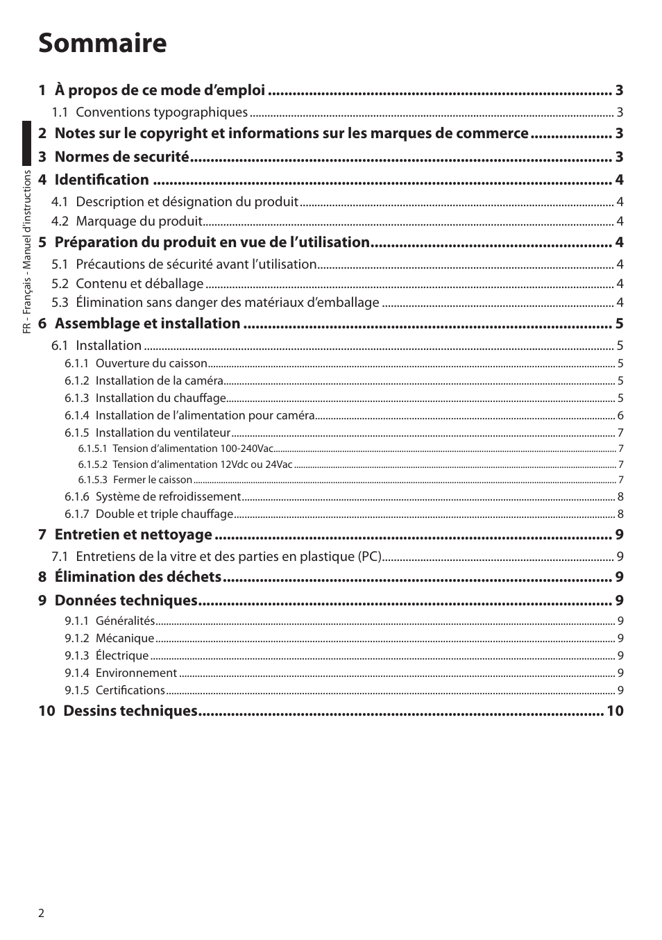 Sommaire | Videotec HEG User Manual | Page 24 / 44