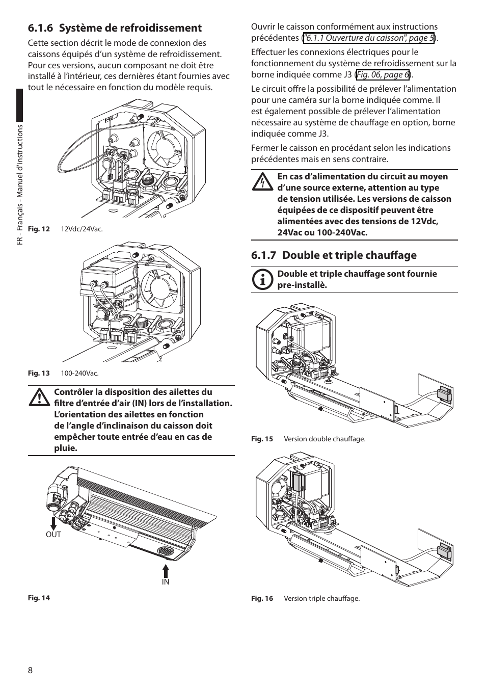 6 système de refroidissement, 7 double et triple chauffage | Videotec HEG User Manual | Page 30 / 44