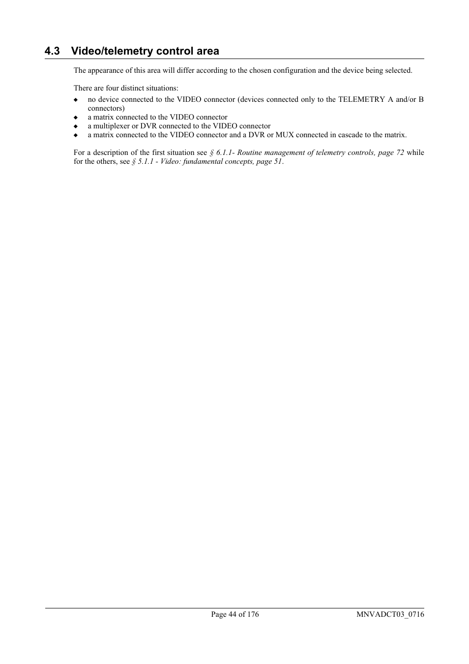 3 video/telemetry control area | Videotec DCT User Manual | Page 46 / 182