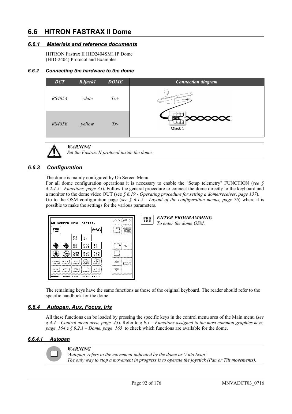 6 hitron fastrax ii dome | Videotec DCT User Manual | Page 94 / 182