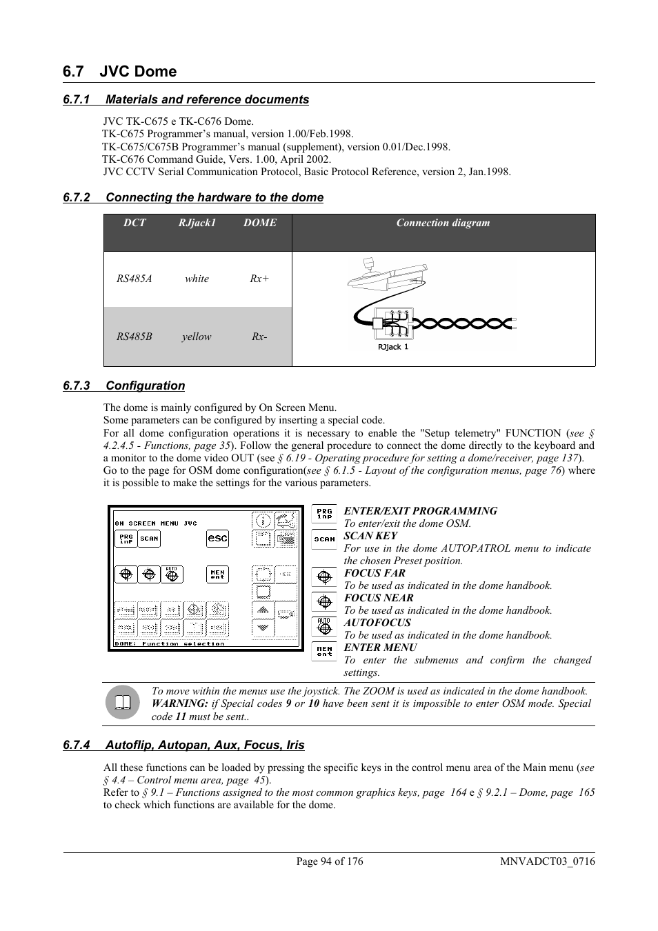 7 jvc dome | Videotec DCT User Manual | Page 96 / 182