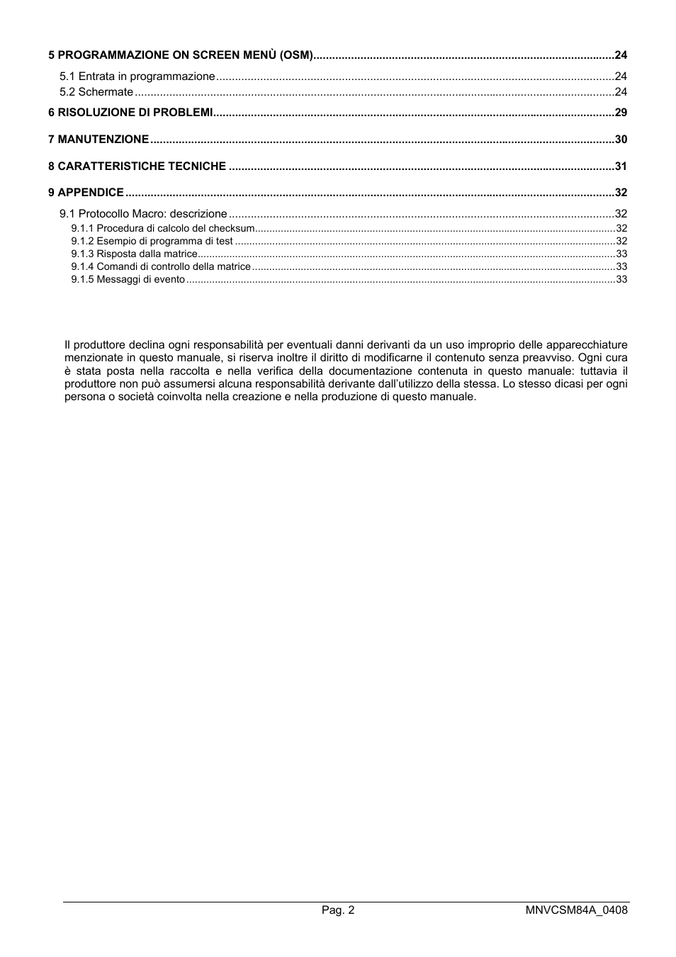 Videotec SM164B User Manual | Page 6 / 150