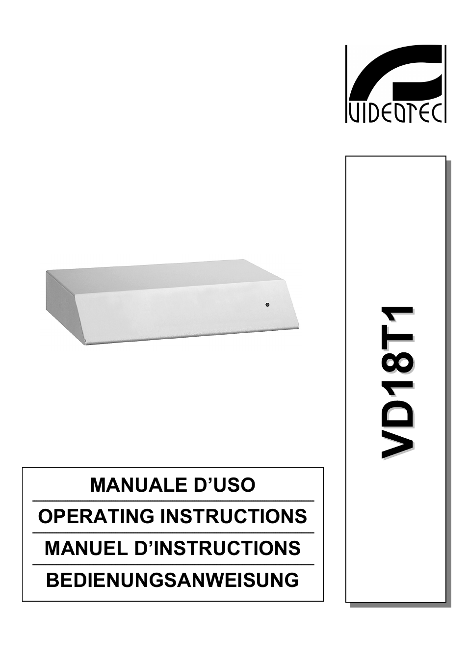 Videotec VD18T1 User Manual | 36 pages