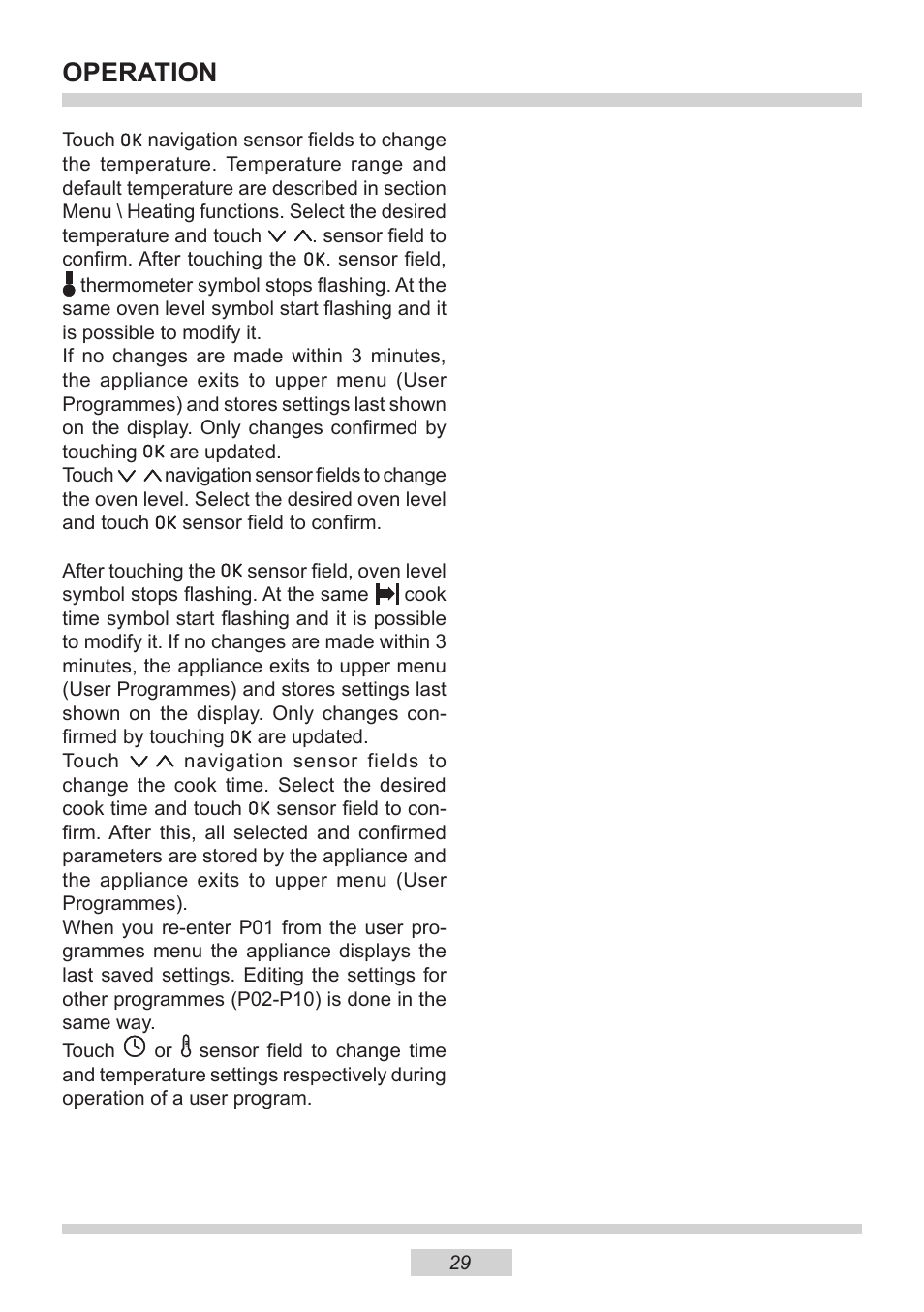 Operation | AMICA 1143.4TfYDX EN User Manual | Page 29 / 40