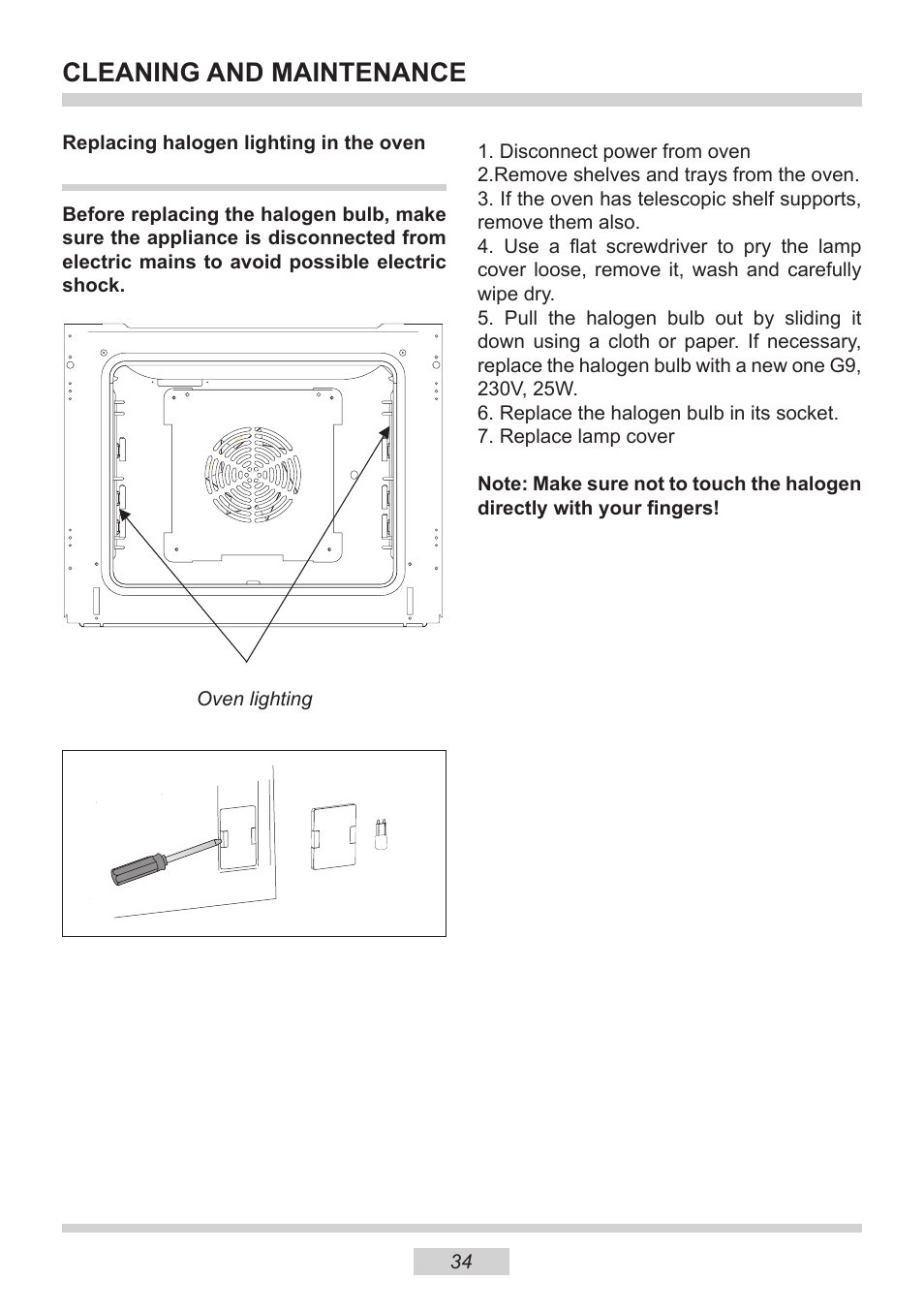 Cleaning and maintenance | AMICA 1143.4TfYDX EN User Manual | Page 34 / 40