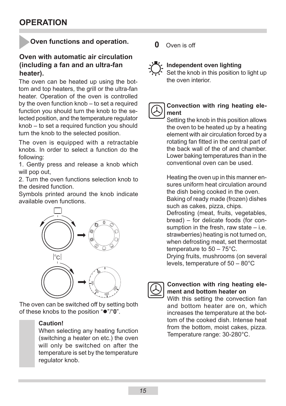 Operation | AMICA 1143.4TsYDX EN User Manual | Page 15 / 28