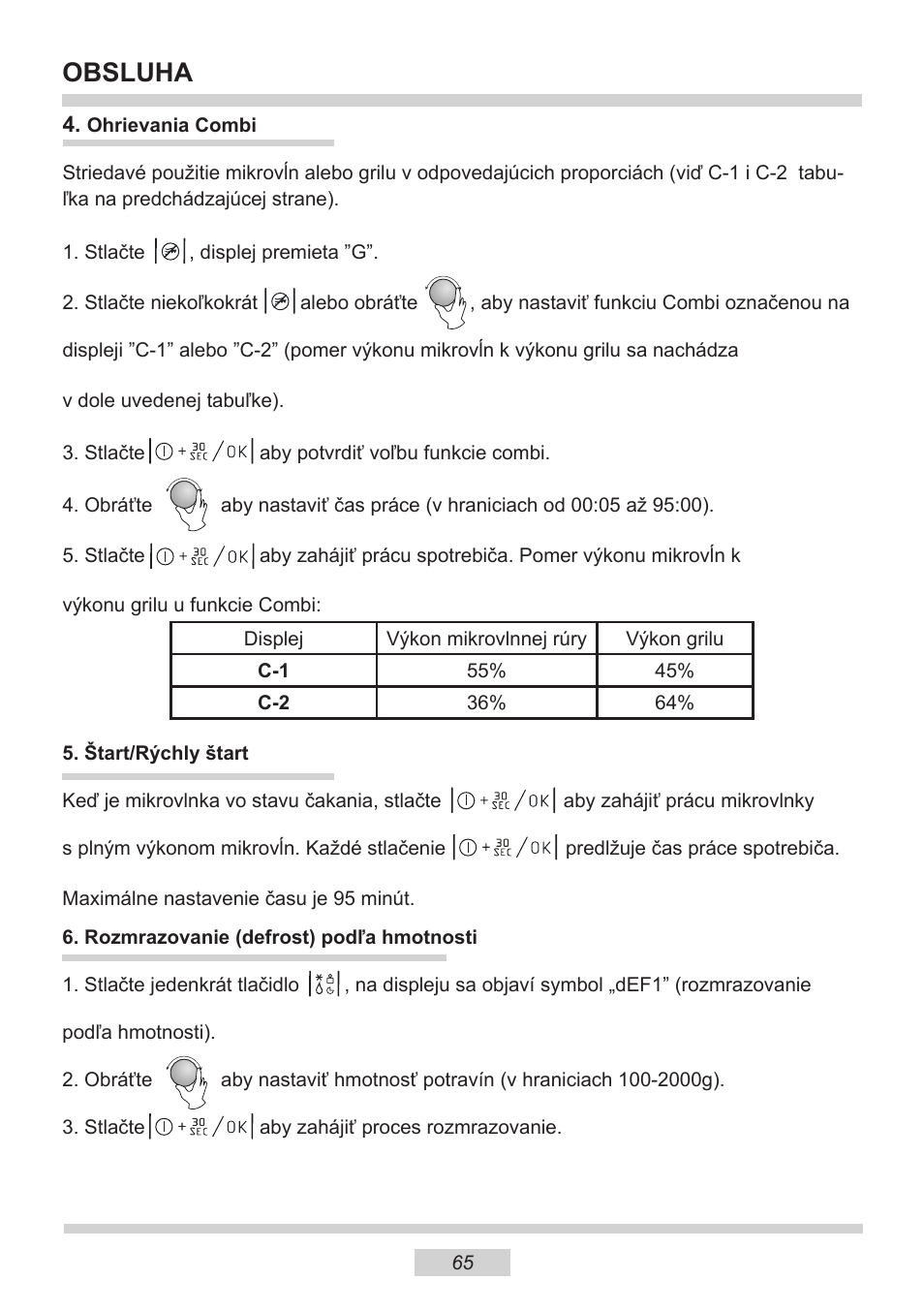 Obsluha | AMICA EMW 13180 E DE User Manual | Page 65 / 116