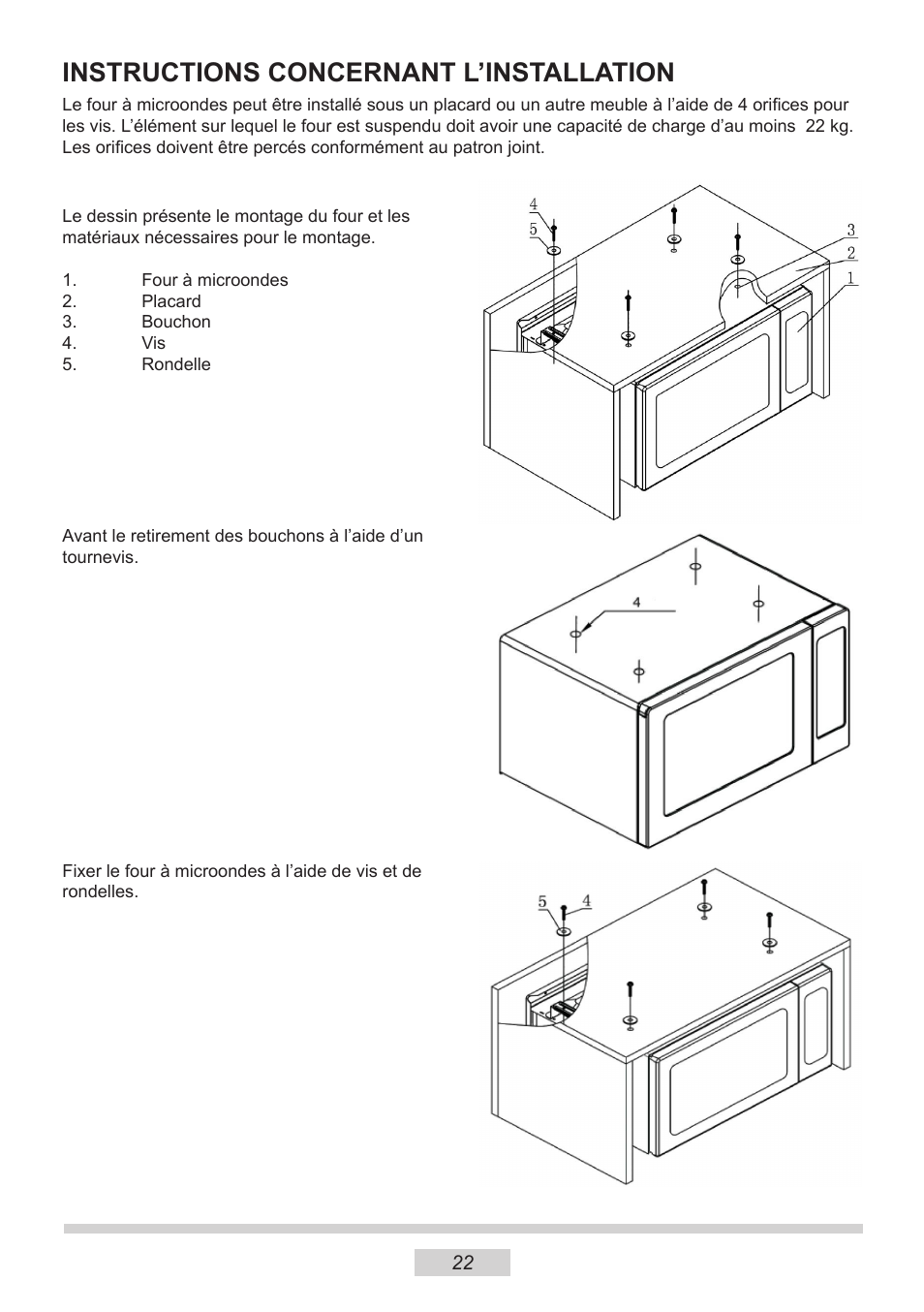 Instructions concernant l’installation | AMICA MW 13150 W DE User Manual | Page 82 / 132